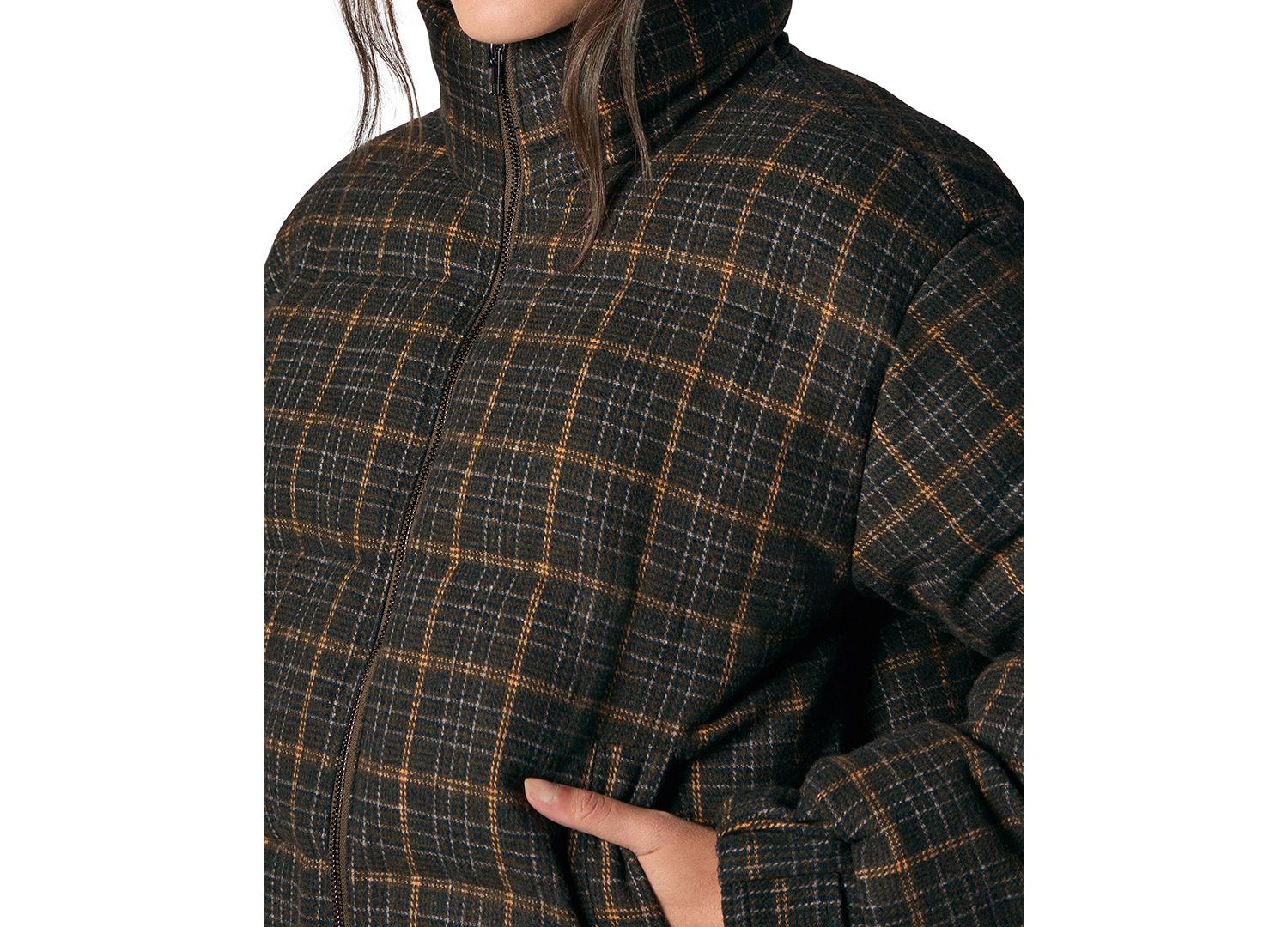 Women's Bruna Short Plaid Puffer Coat
