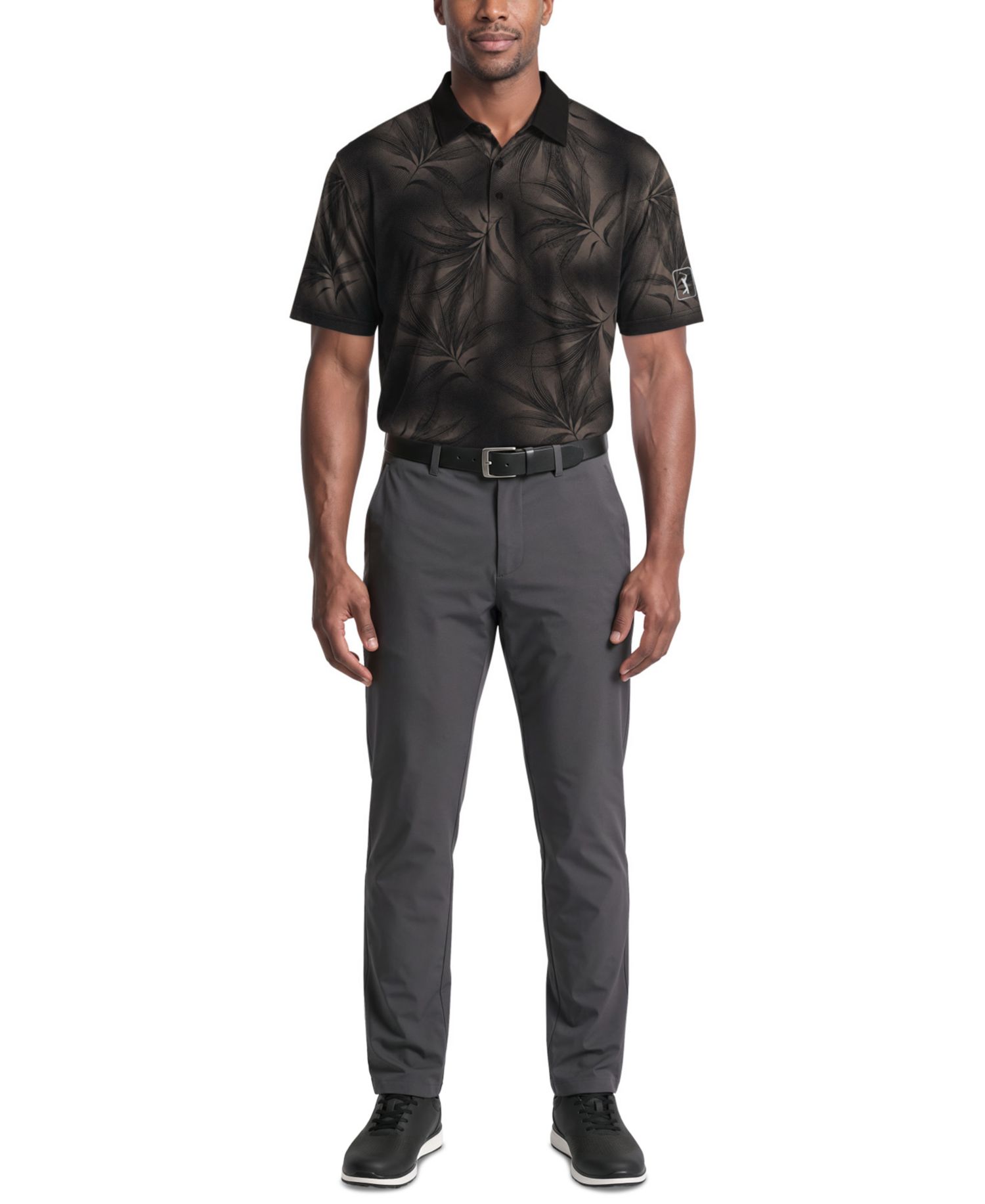 Men's Foliage Print Golf Regular-Fit Polo Shirt