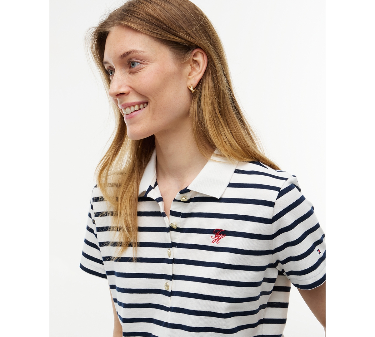 Tommy Hilfiger Women's Script Logo Polo T-Shirt