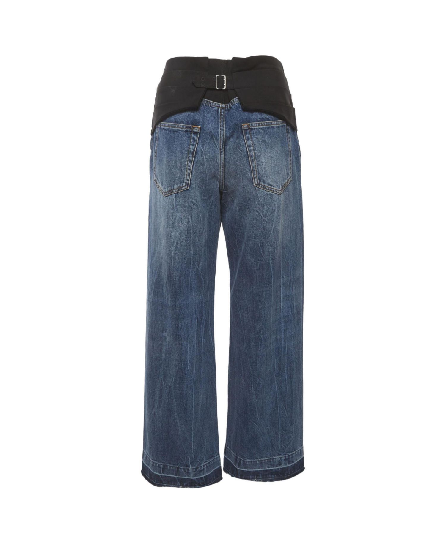 Women's Denim Pleated High-Rise Jeans