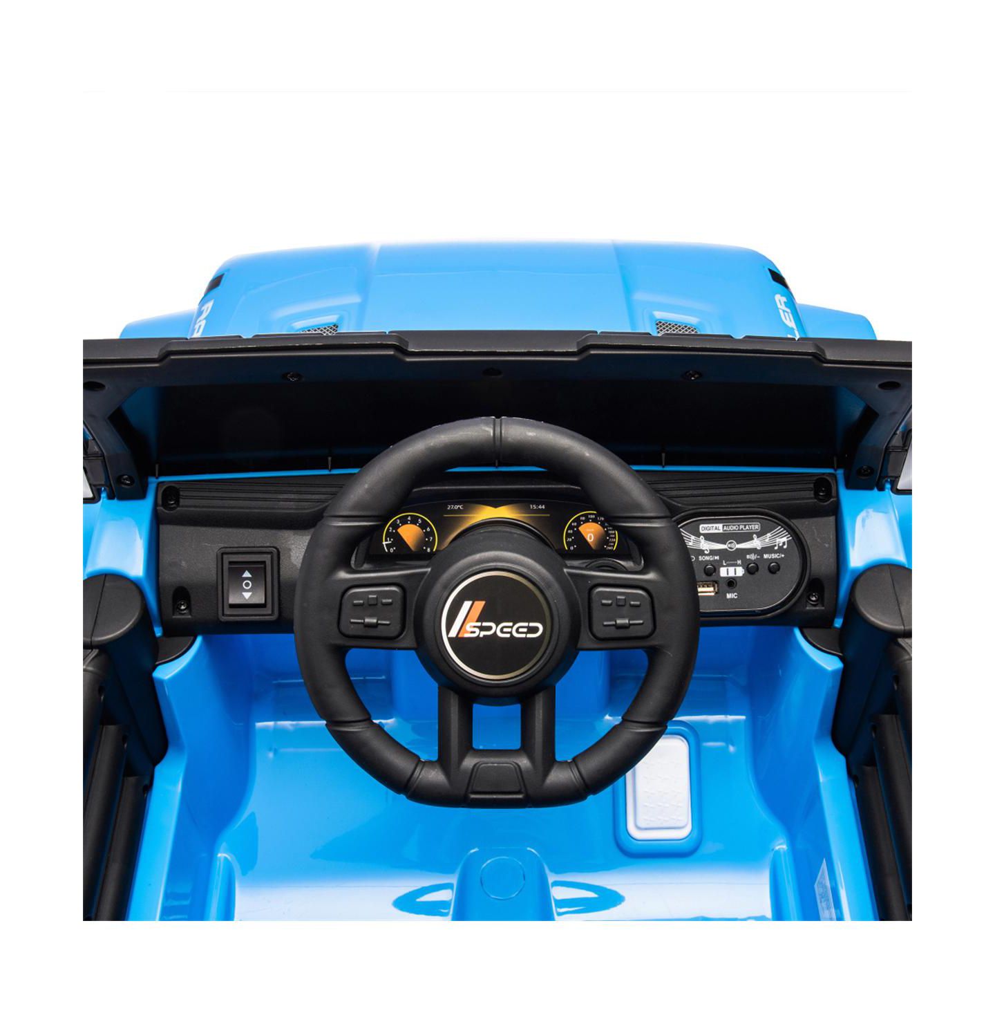 Детская игрушка YOBTOP 12V Kids Ride on Electric Car, Parent Remote Control, Dual Motor Drive, Music/Bluetooth/MP3/USB, LED Headlights for Kids Aged 2-4, цвет: Синий — фото 6