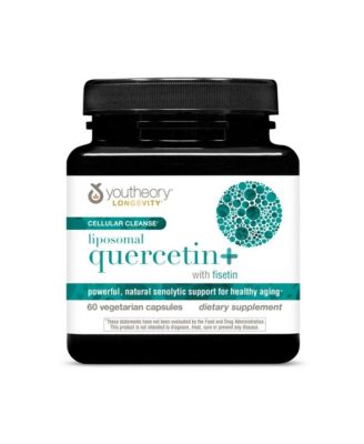 Longevity Liposomal Quercetin Plus with Fisetin Capsule, 60 Vegetarian Capsules, Powerful,  Senolytic Support for Healthy Agin