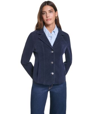 Women's Fitted Faux Suede Blazer