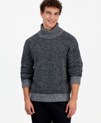 Men's Sherborne Herringbone Oversized Turtleneck Sweater