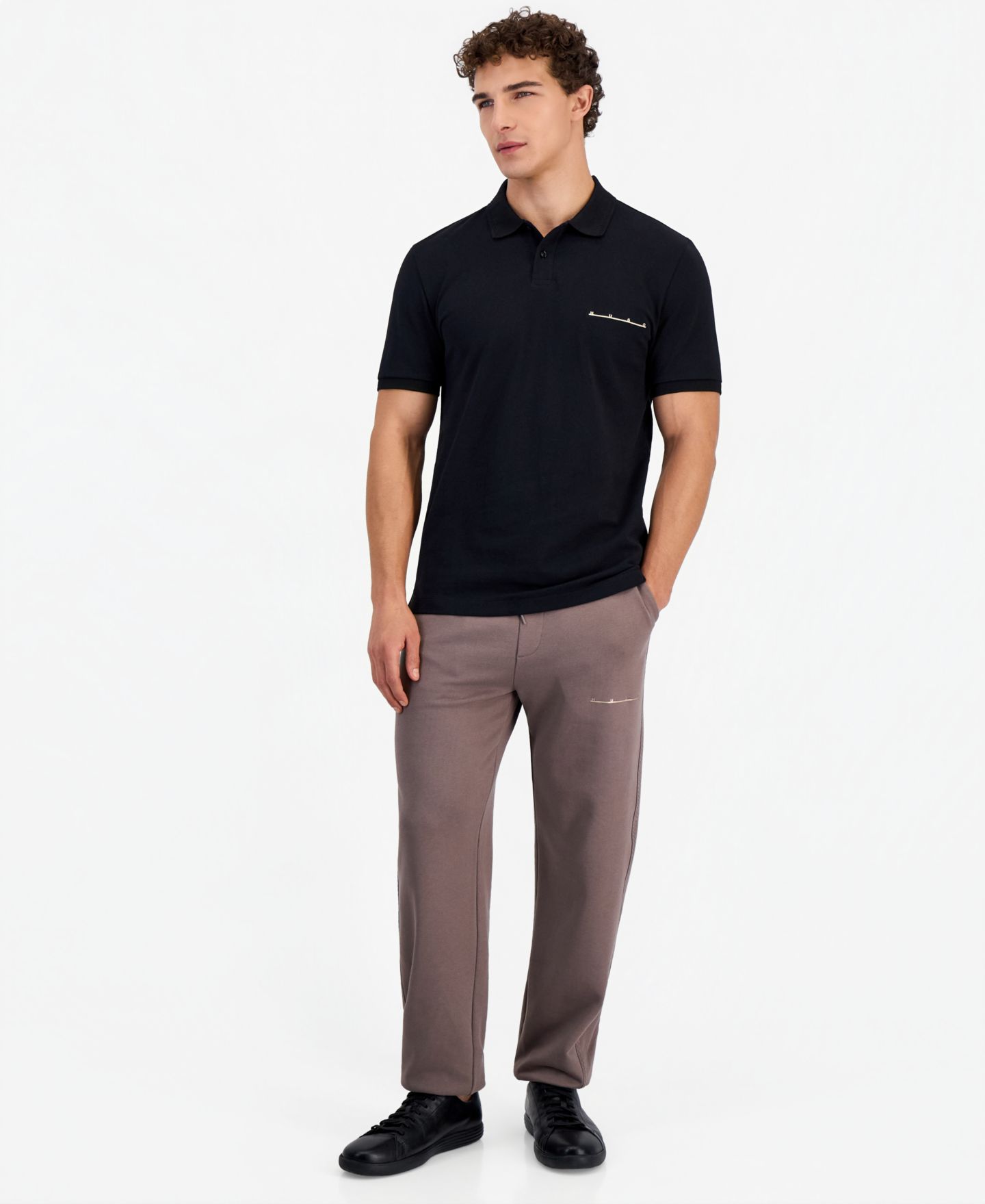 Мужское поло Hugo Boss Datripolo Regular-Fit Cotton Polo Shirt, цвет: Чёрный — фото 2