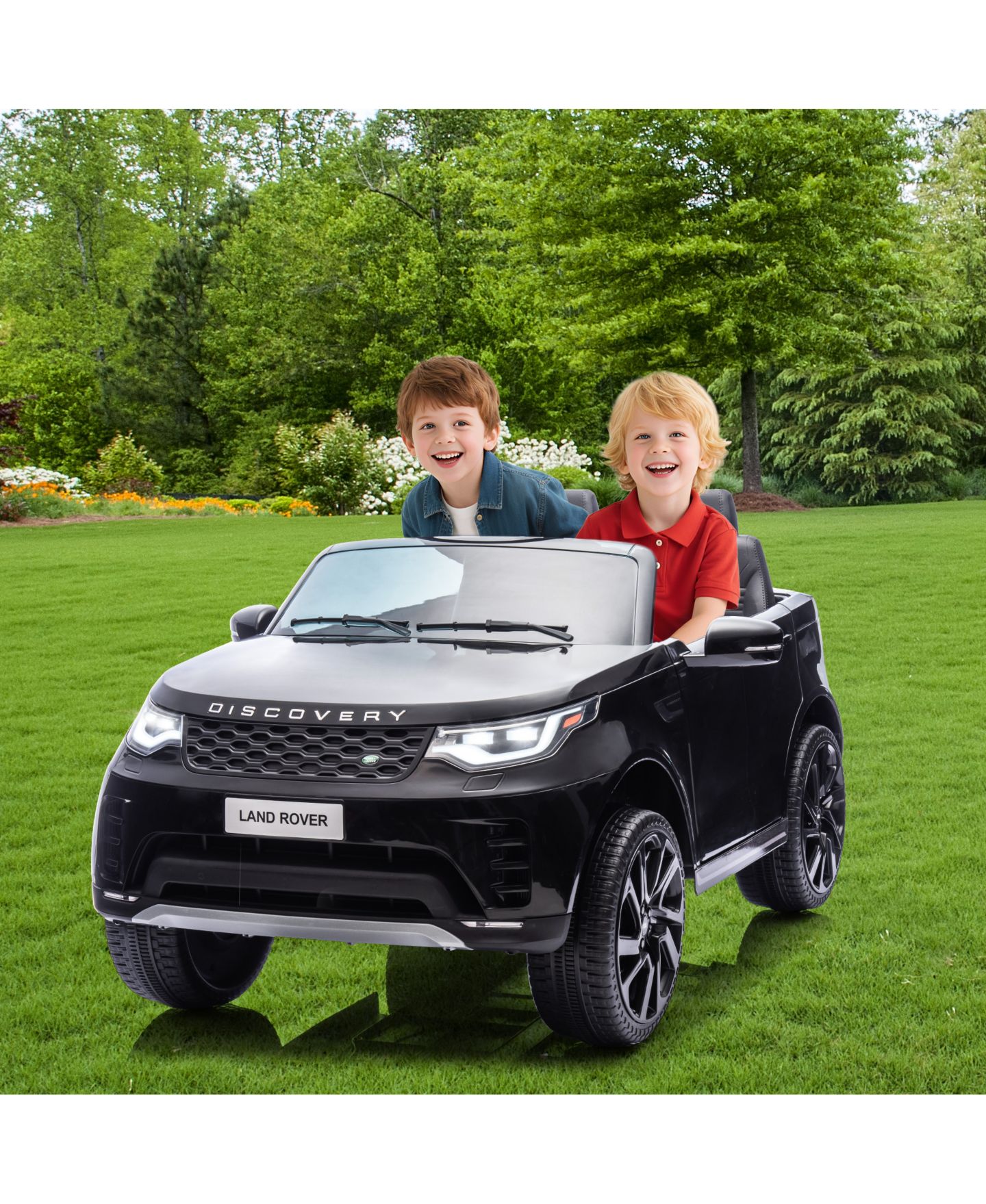 Детская игрушка homfan 12V Licensed Land Rover 2-Seater Battery-Powered Ride-On Car with Remote Control, Ages 3-8, цвет: Чёрный — фото 3