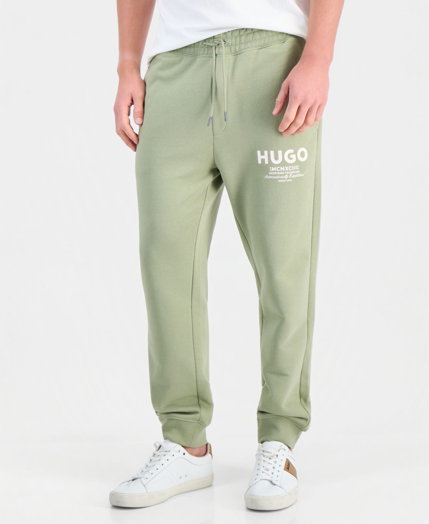 Мужские джерси Hugo Boss Nevez из плотного махрового трикотажа, цвет: Зелёный — фото 1