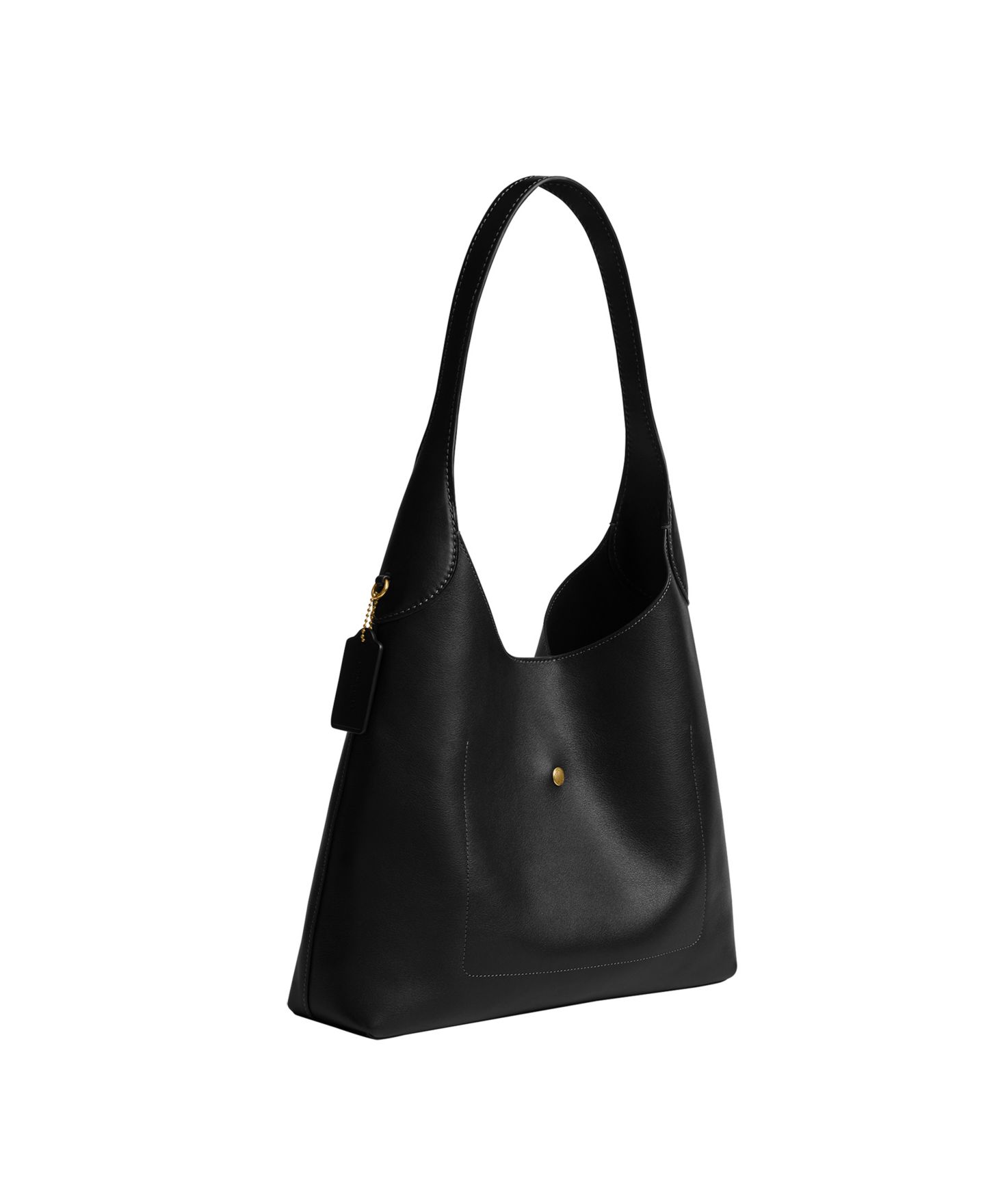 Женская сумка COACH Brooklyn Large Leather Shoulder 34, цвет: Латунный / Чёрный — фото 3