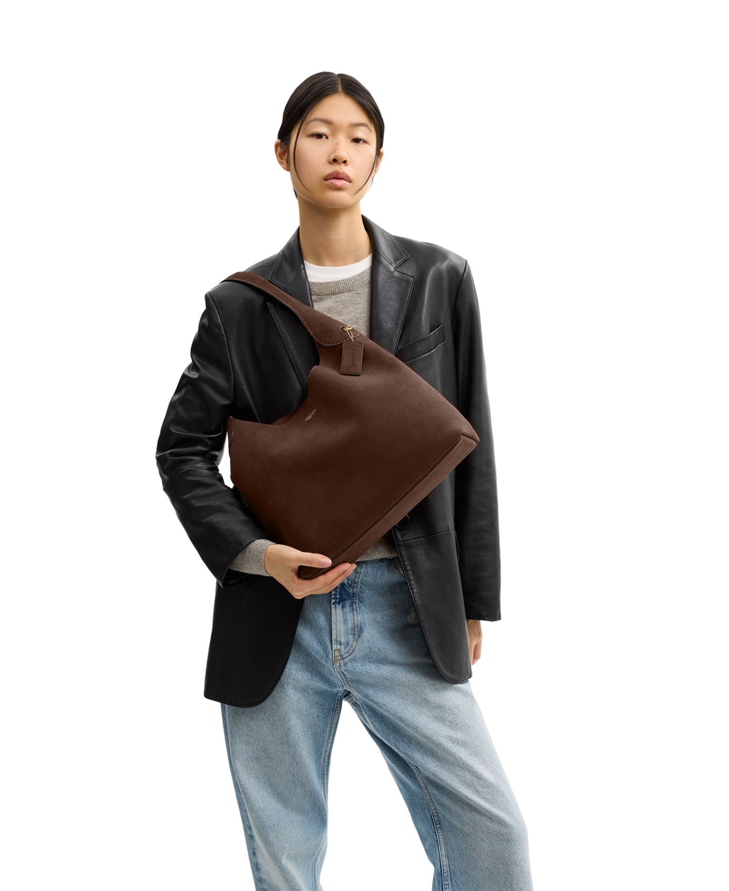 Brooklyn Large Suede Shoulder Bag 34