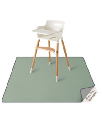 Wipeable Waterproof Anti Slip Floor Protector Mat For Highchair And Mess Cleanup