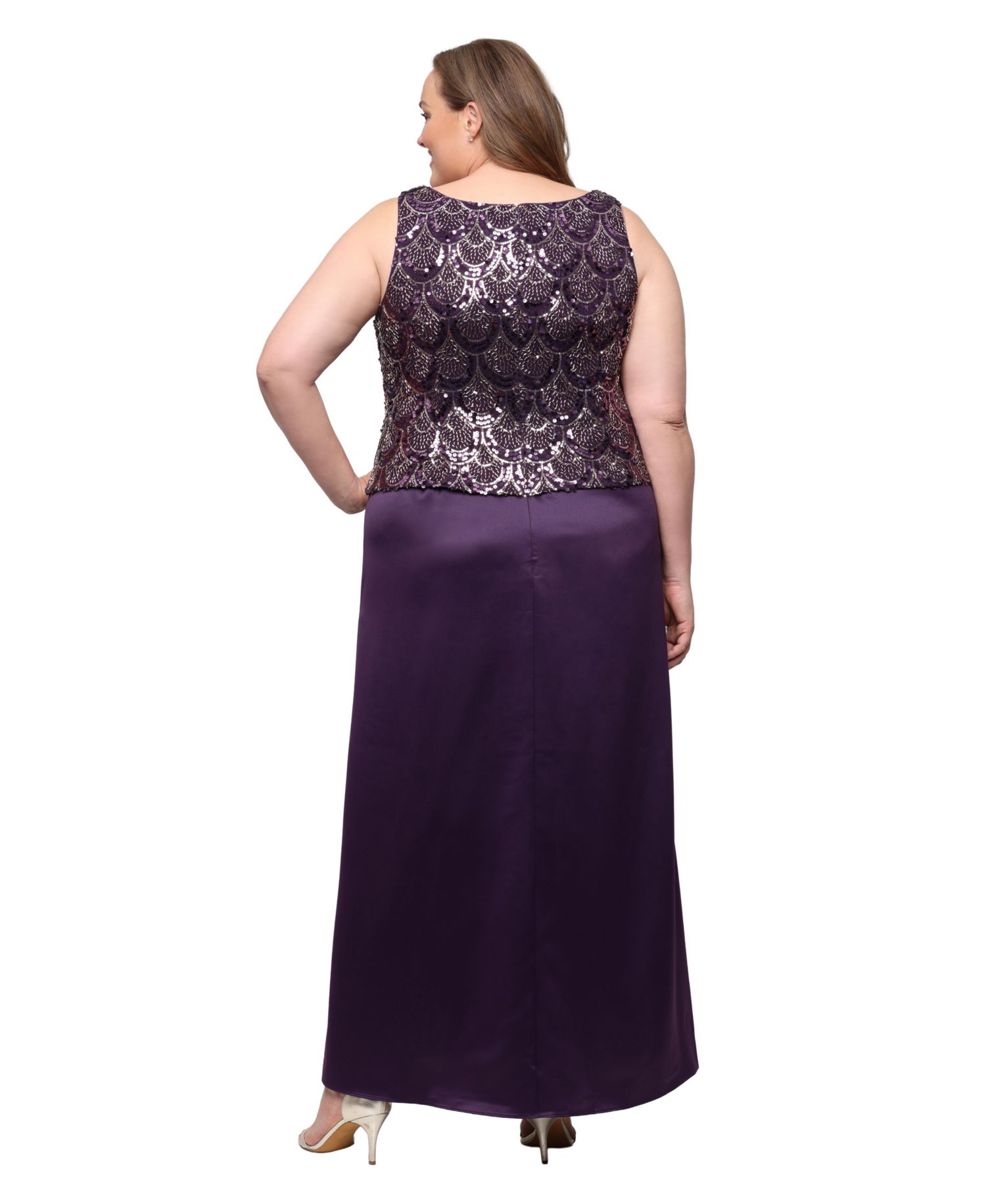 Plus Size Long Sequin Jacket Dress
