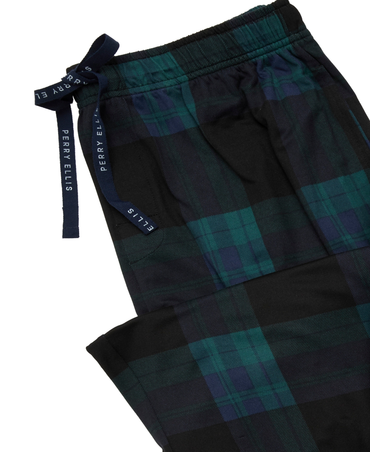 Perry Ellis Portfolio Men's Crewneck Short-Sleeve T-Shirt and Plaid Pants, 2-Piece Set