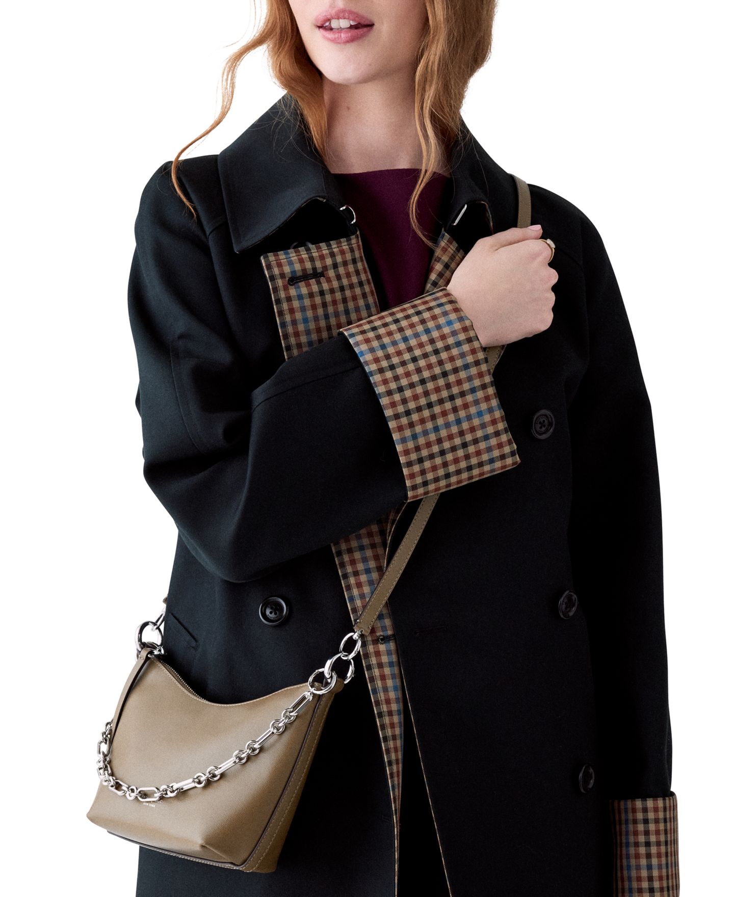 Женская сумка Kate Spade New York Halo Chain Small Leather Shoulder Handbag, цвет: Driftwood — фото 6