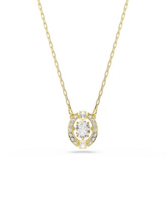 Gold-Tone Plated White Crystals Necklace