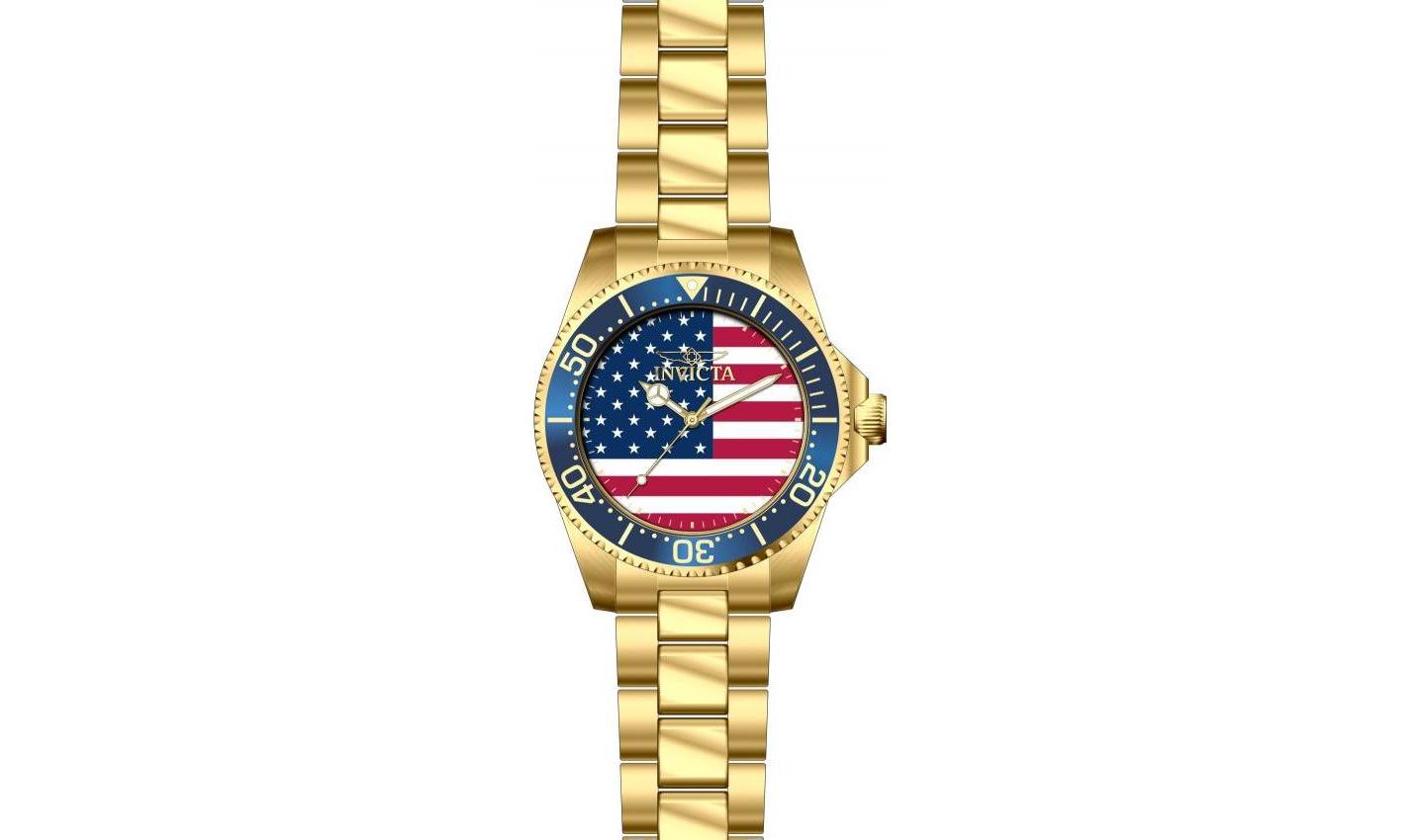 Мужские часы Invicta Pro Diver 50416 45mm Quartz - Gold-Tone Stainless Steel Bracelet, цвет: Золотой — фото 2