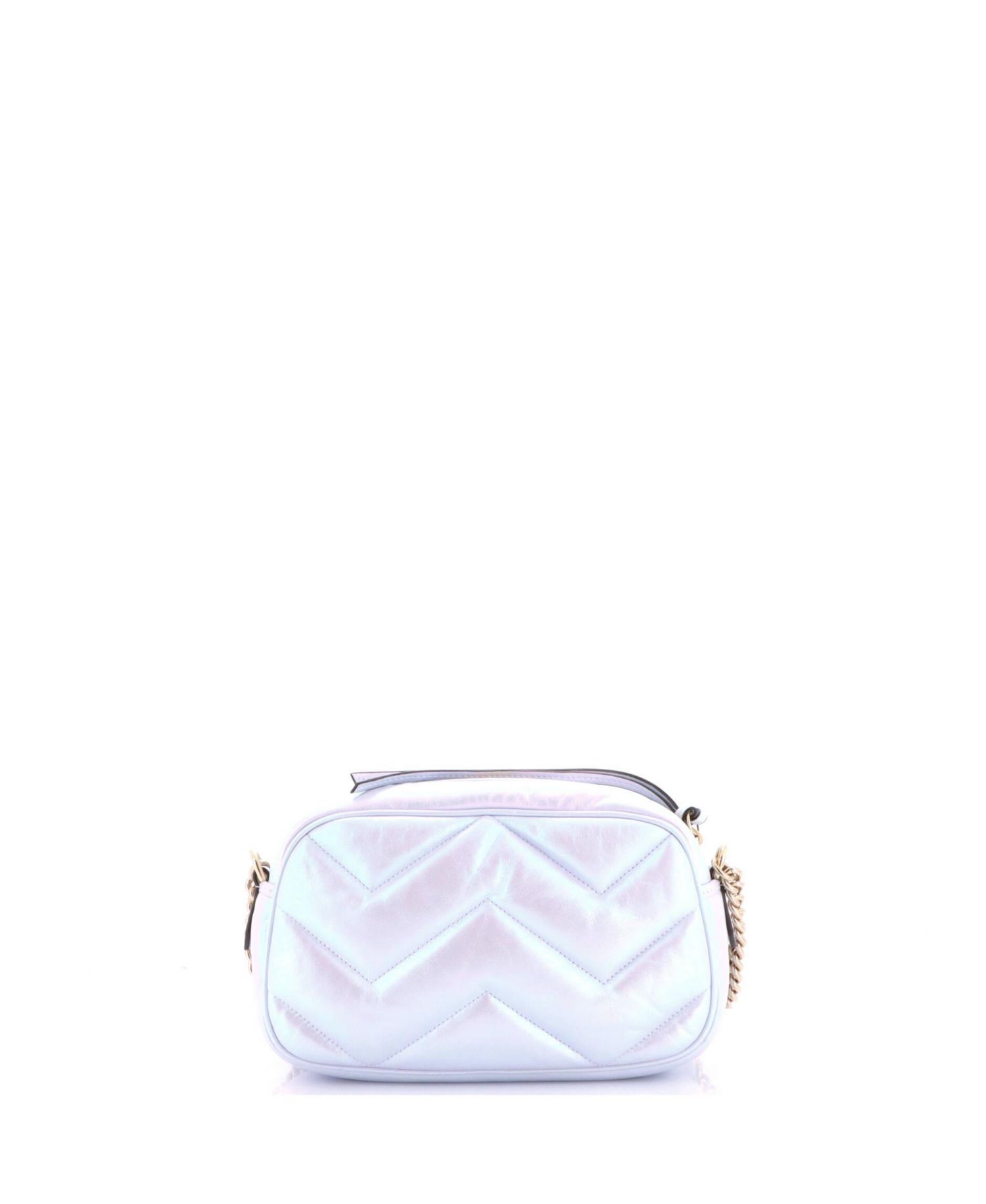 Small GG Marmont Shoulder Bag Chevron Iridescent Leather