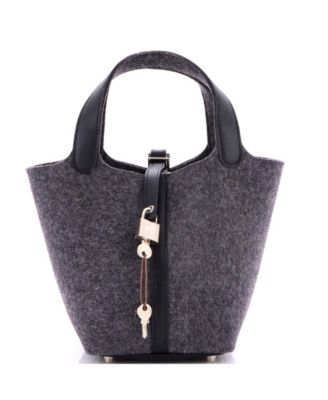 Pre-Owned Hermes PM Picotin Lock Bag Felt with Leather