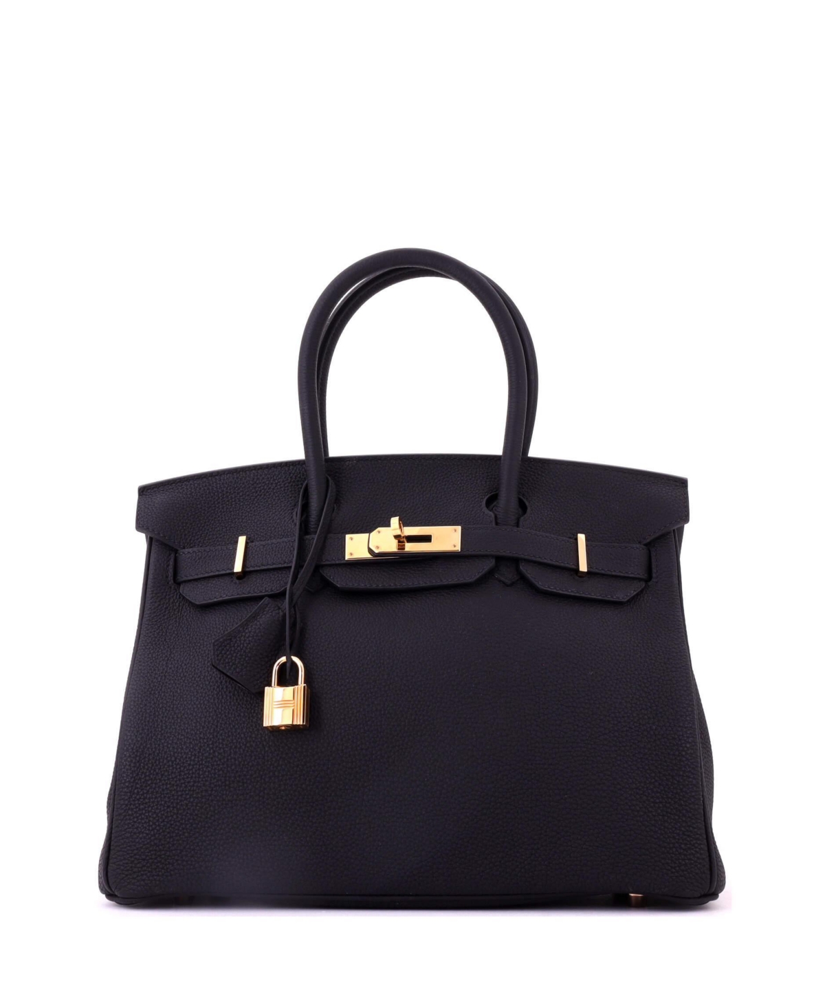 Pre-Owned Hermes Birkin 30 Handbag Black Togo with Rose Gold Hardware - Black