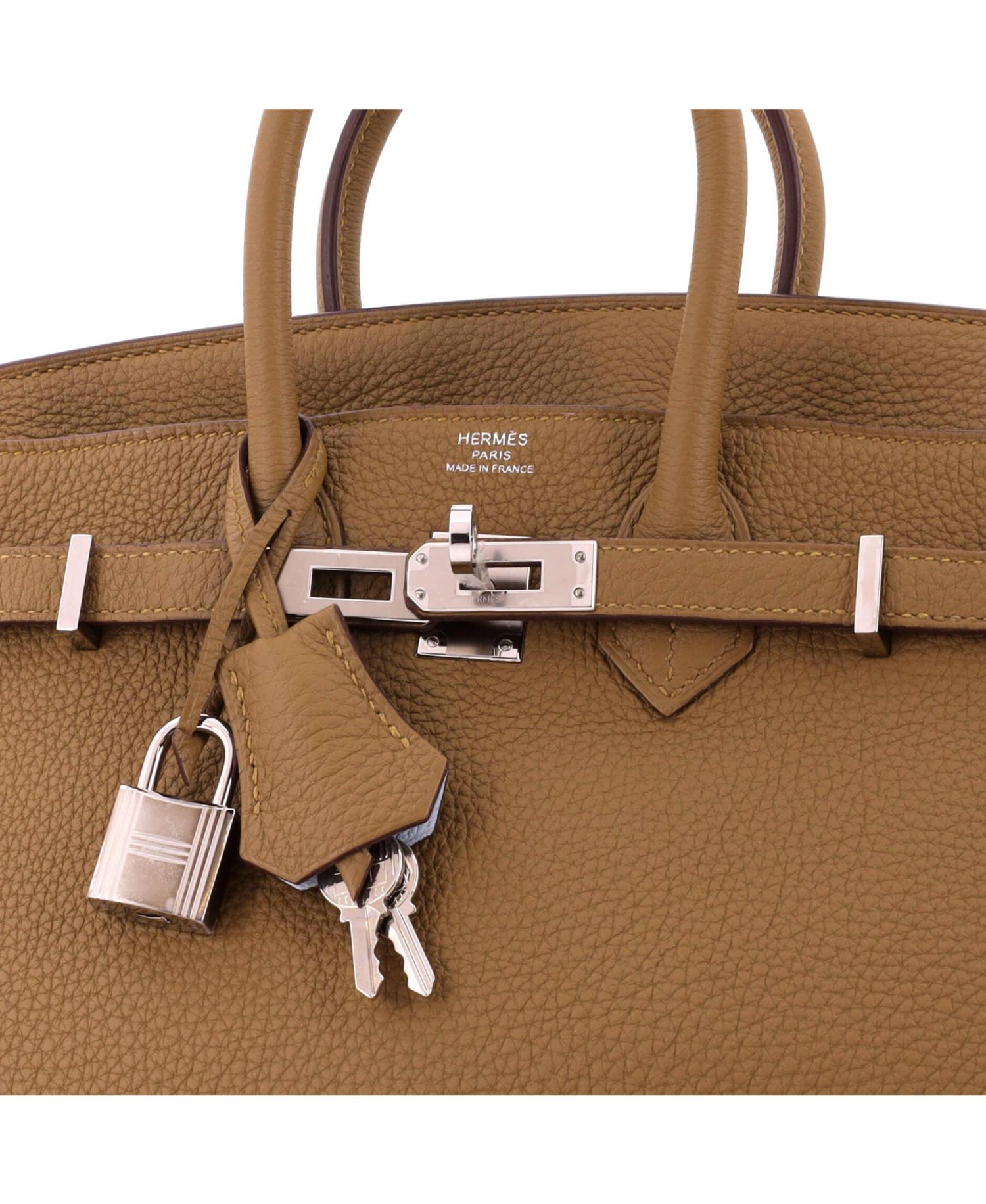 Pre-Owned Hermes Birkin 25 Handbag Verso Togo with Palladium Hardware