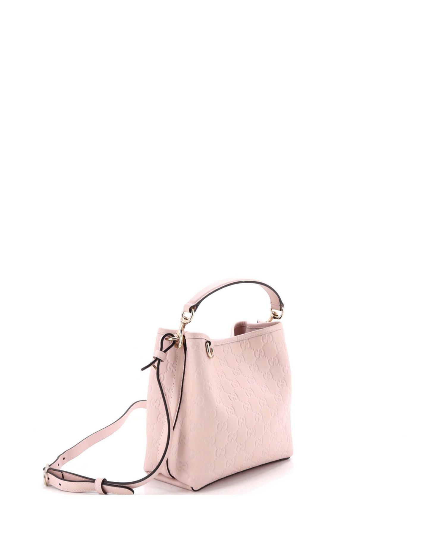 Small GG Emblem Bucket Bag GG Embossed Leather