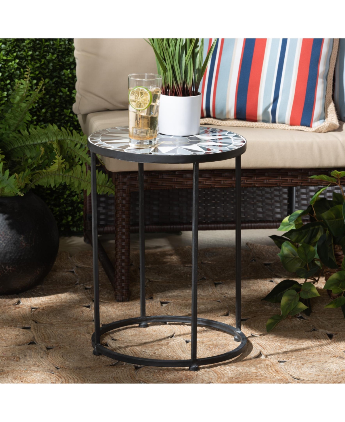 Baxton Studio Kaden 19.1" Metal Modern and Contemporary Side Table