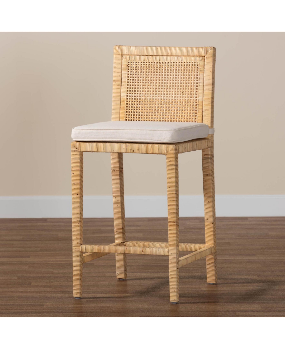 bali & pari Sofia 38.2" Wood Modern and Contemporary Counter Stool