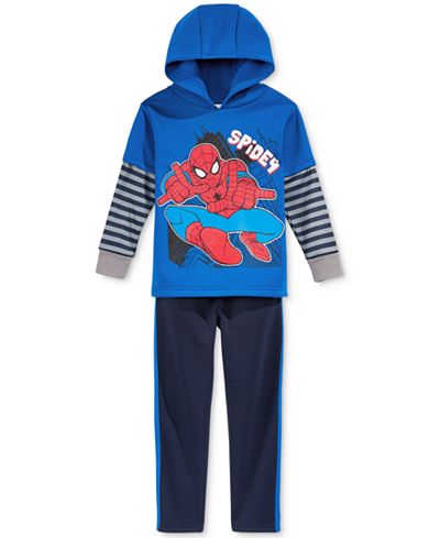 Nannette 2-Pc. Layered-Look Spider-Man Hoodie & Pants Set, Little Boys (2-7)