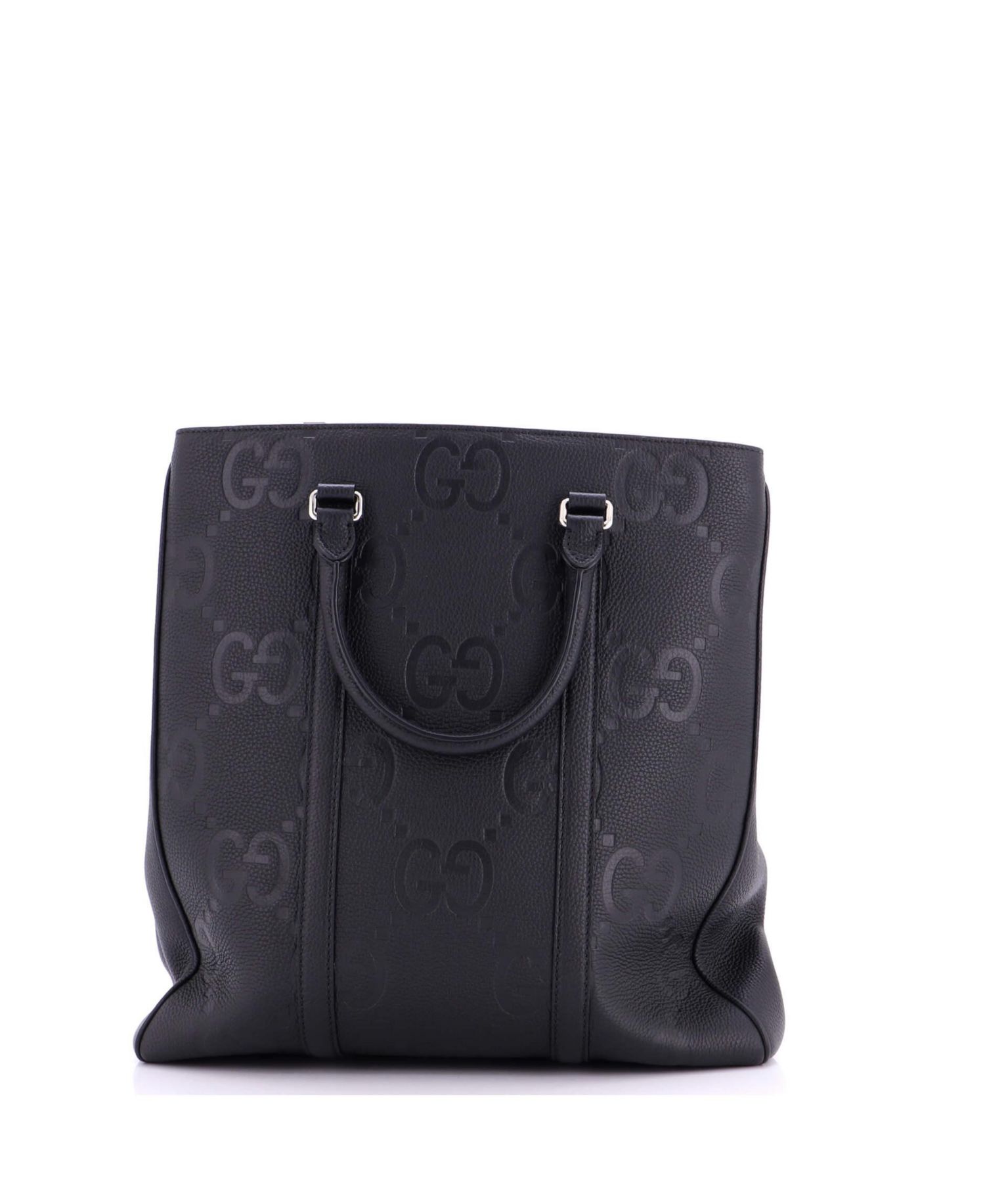 Medium Vertical Structured Top Handle Open Tote Jumbo GG Embossed Leather