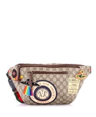 Courrier Zip Belt Bag GG Coated Canvas with Applique