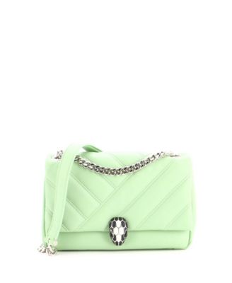 Small Serpenti Cabochon Shoulder Bag Diagonal Quilted Leather