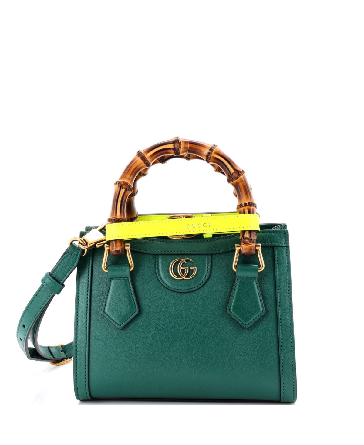 Pre-Owned Gucci Mini Diana Nm Bamboo Handle Tote Leather - Green