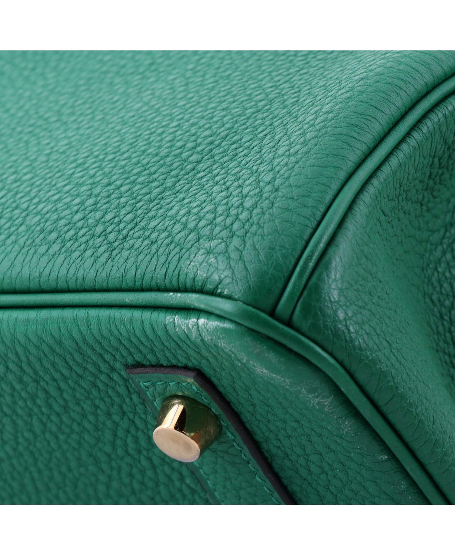 Pre-Owned Hermes Birkin 30 Handbag Green Togo with Gold Hardware