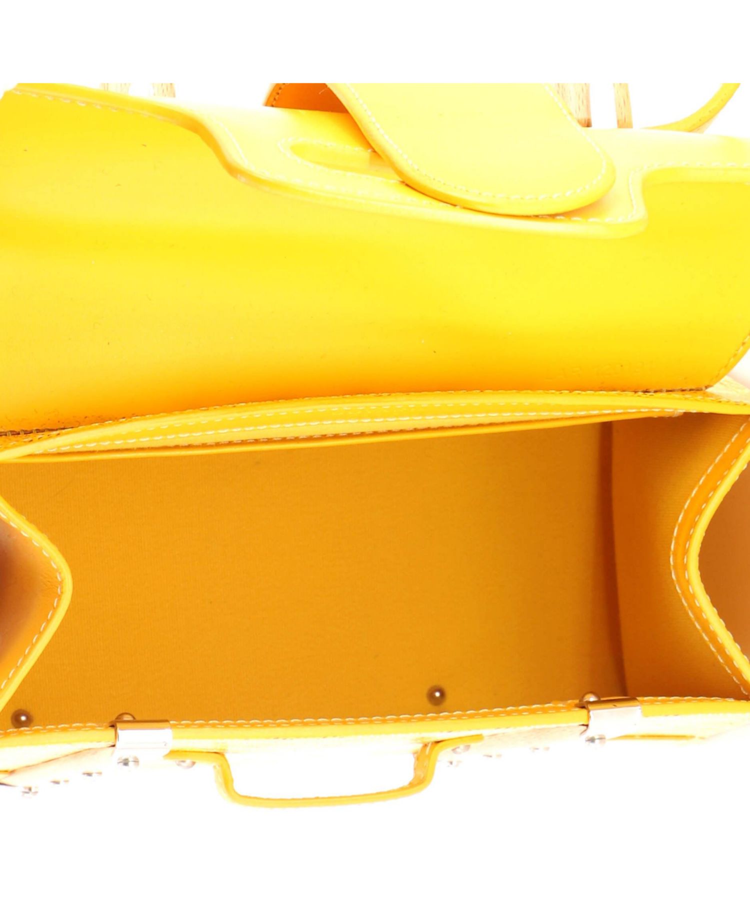 Mini Structured Saigon Top Handle Bag Coated Canvas with Leather