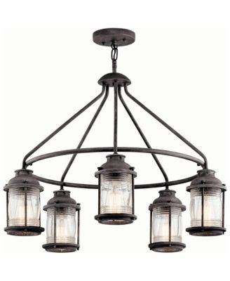 Ashland Bay 26" Wide Weathered Zinc Outdoor Chandelier
