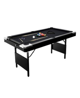 6 ft Pool Table, Folding Billiards Table with Accessories Set, Portable Pool Table Includes Balls, 2 Cue Sticks, Chalk and Brush for Home Game Room