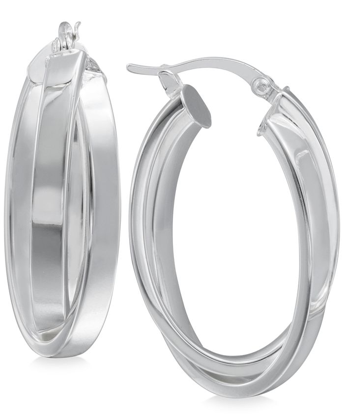 Macy's silver cheap hoop earrings