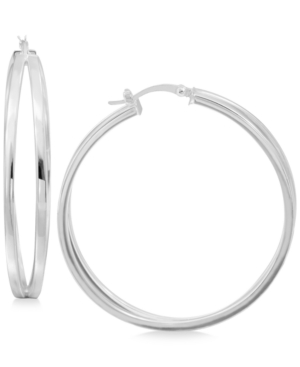 image of Split Hoop Earrings in Sterling Silver