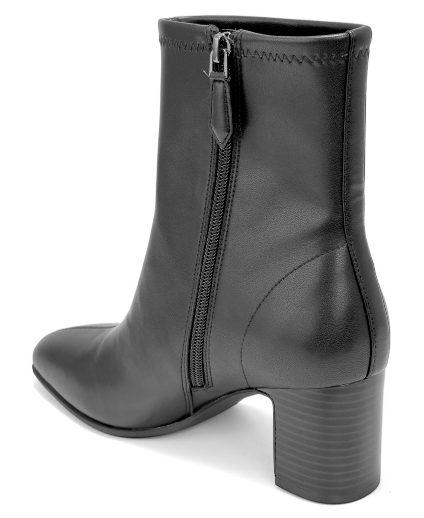 Женские ботинки Aerosoles Minnie Block Heel Dress Booties, цвет: Чёрная искусственная кожа — фото 6