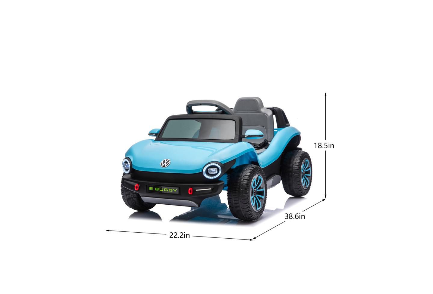 Детская игрушка YOBTOP 12V Beetle Kids Ride On Electric Car - 2.4G Parental Remote Control, Cute Curvy Body, 2WD 4-Wheel Suspension For Kids 3-5, цвет: Синий — фото 3