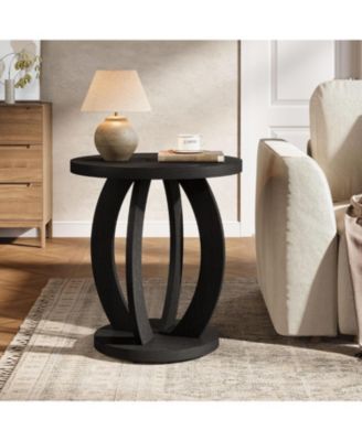 Round End Table with Storage