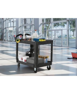   Heavy-Duty Tray Top Service Cart with 550 Lbs Capacity and Wheels