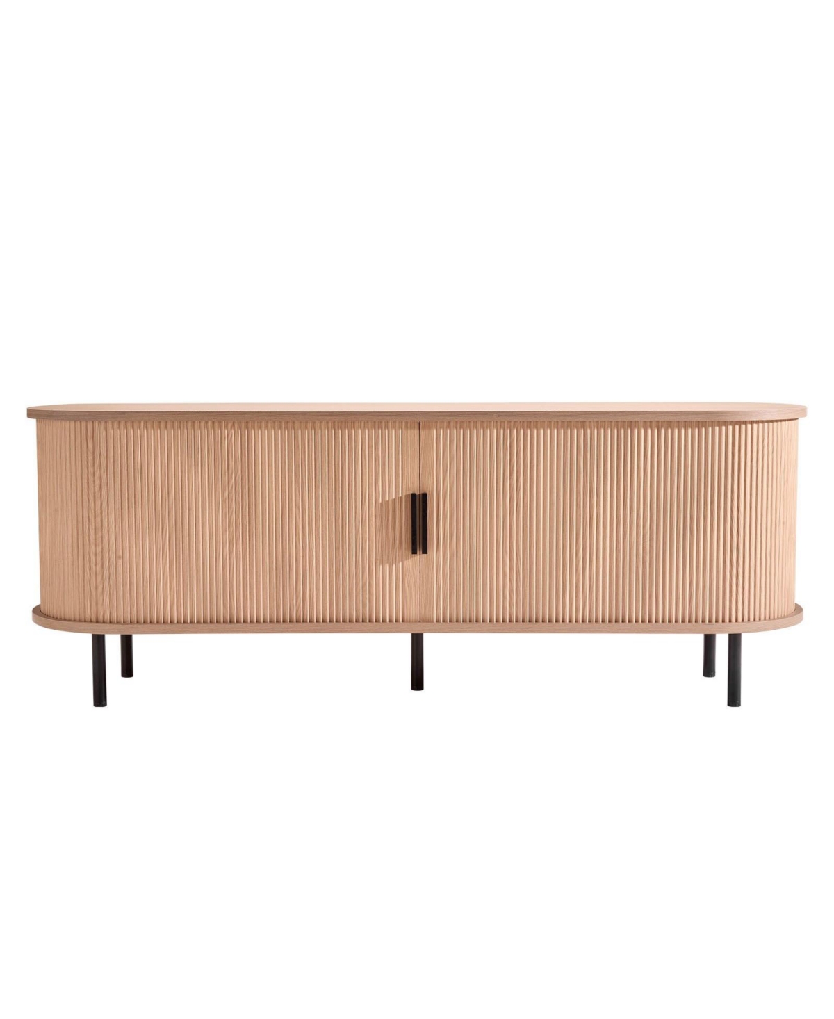 Slickblue Entertainment Center with Rolling Door and Adjustable Storage Shelves, Tv Console Table