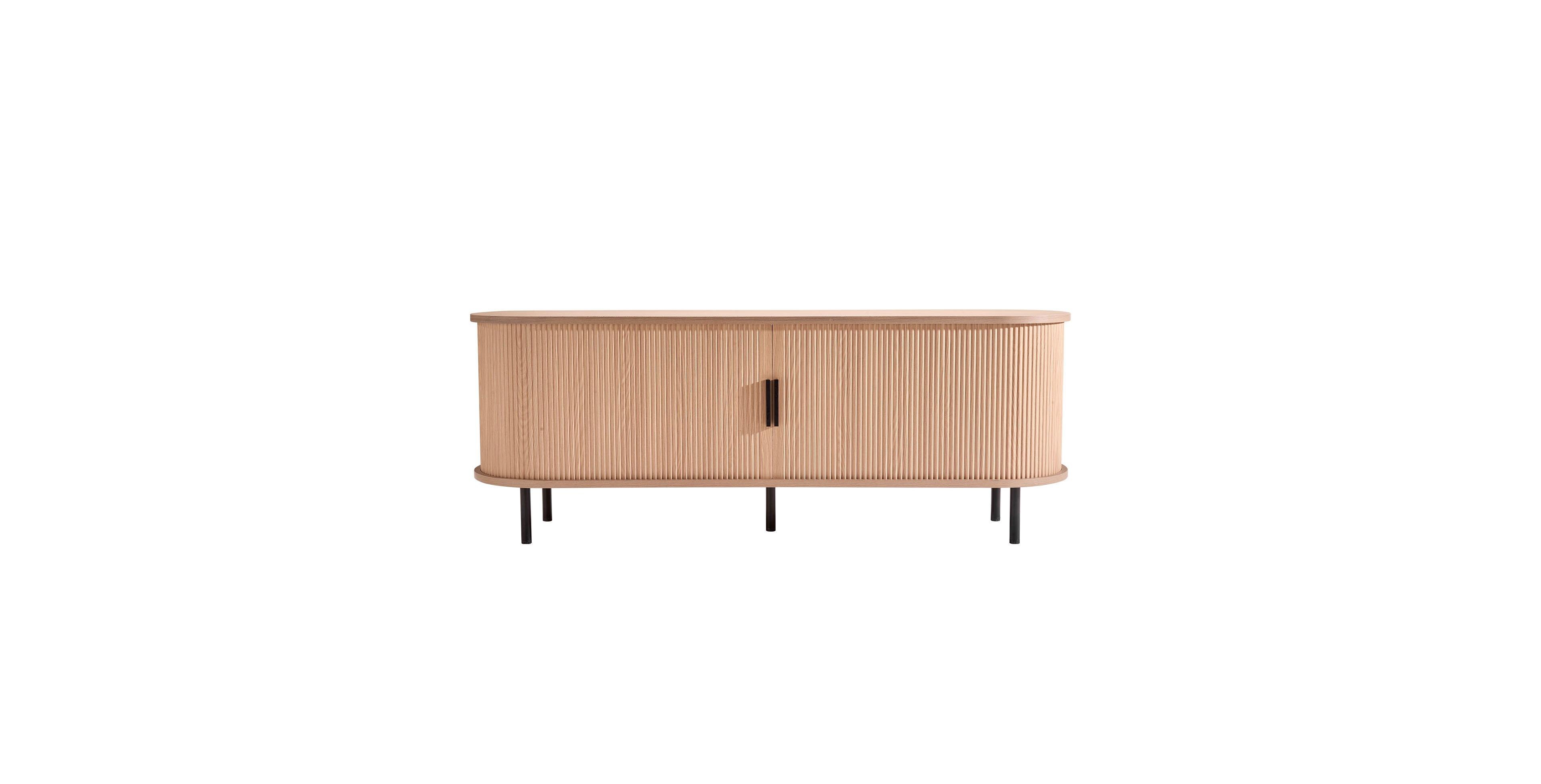 Slickblue Entertainment Center with Rolling Door and Adjustable Storage Shelves, Tv Console Table