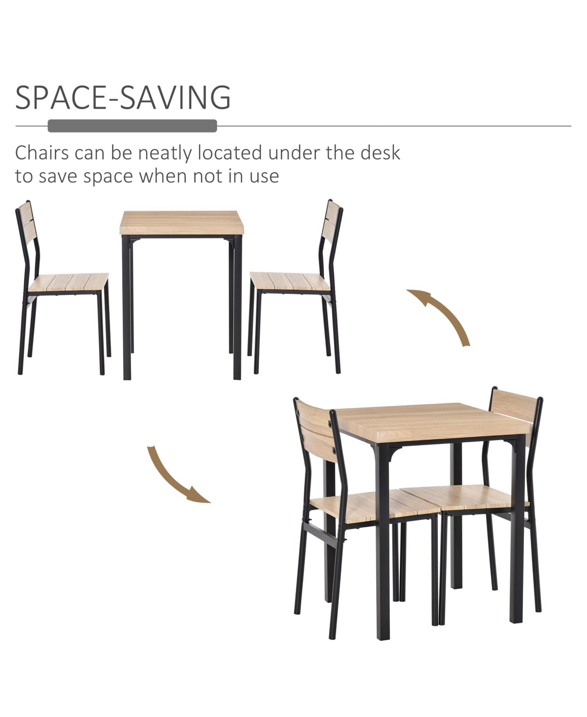 Flynama 3 Piece Dining Table Set for 2, Small Space Kitchen Set