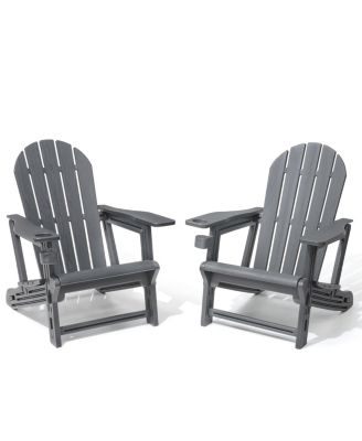 HDPE Adirondack Chair With Cup Holder and Sloped Seat