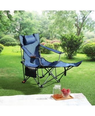  Outdoor Camping Chairs Folding/Portable/Adjustable reclining chair(Three-level adjustment), Side Pockets and Cup Holder, Carry Bag