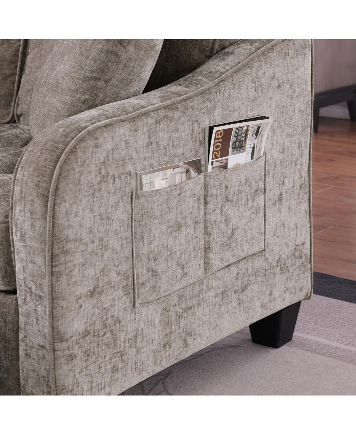 Streamdale Furniture 2-Seater Sofa and Chaise with Storage Footrest and Pillows