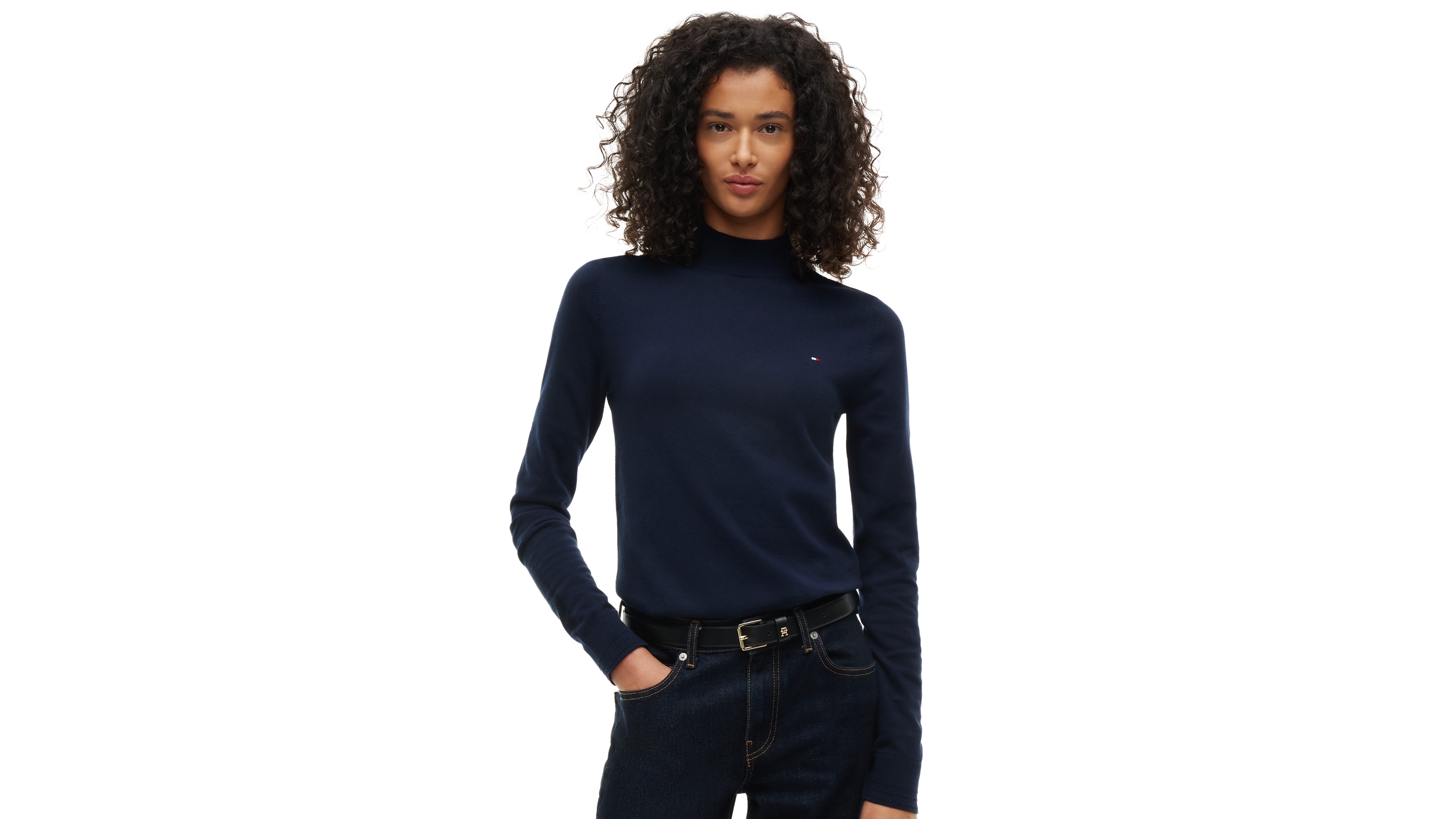 Tommy Hilfiger Women's Mock Neck Long-Sleeve Slim-Fit Sweater