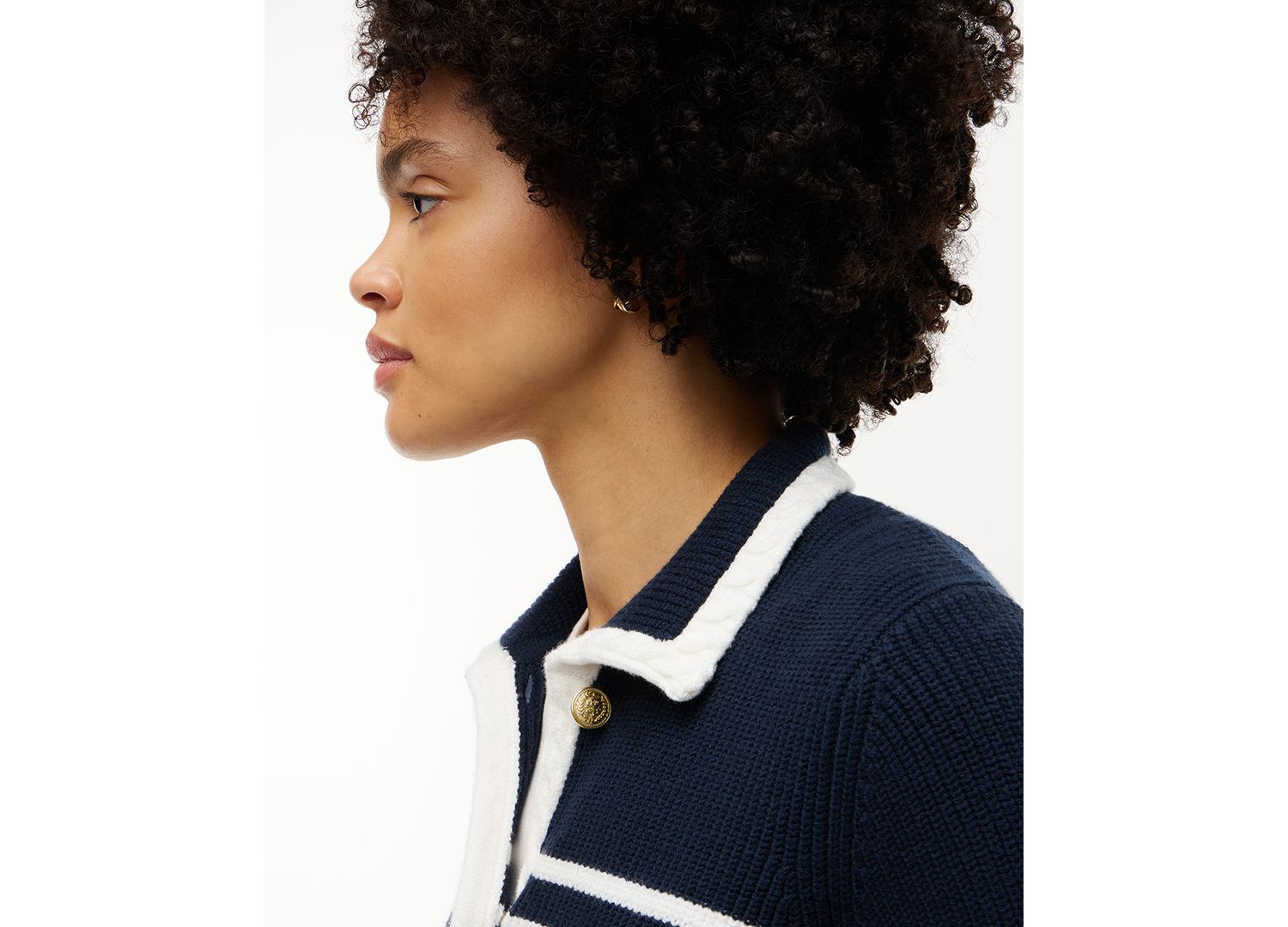 Women's Long-Sleeve Striped Knit Jacket