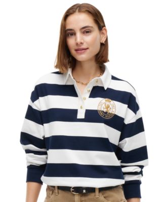 Women's Long-Sleeve Rugby Polo Sweatshirt